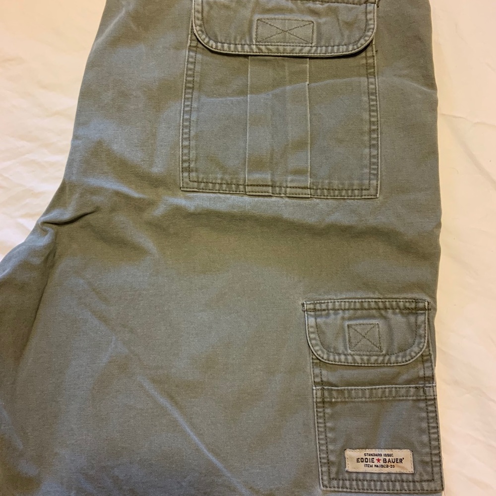 Mens Eddie Bauer Army Green Cargo Shorts
